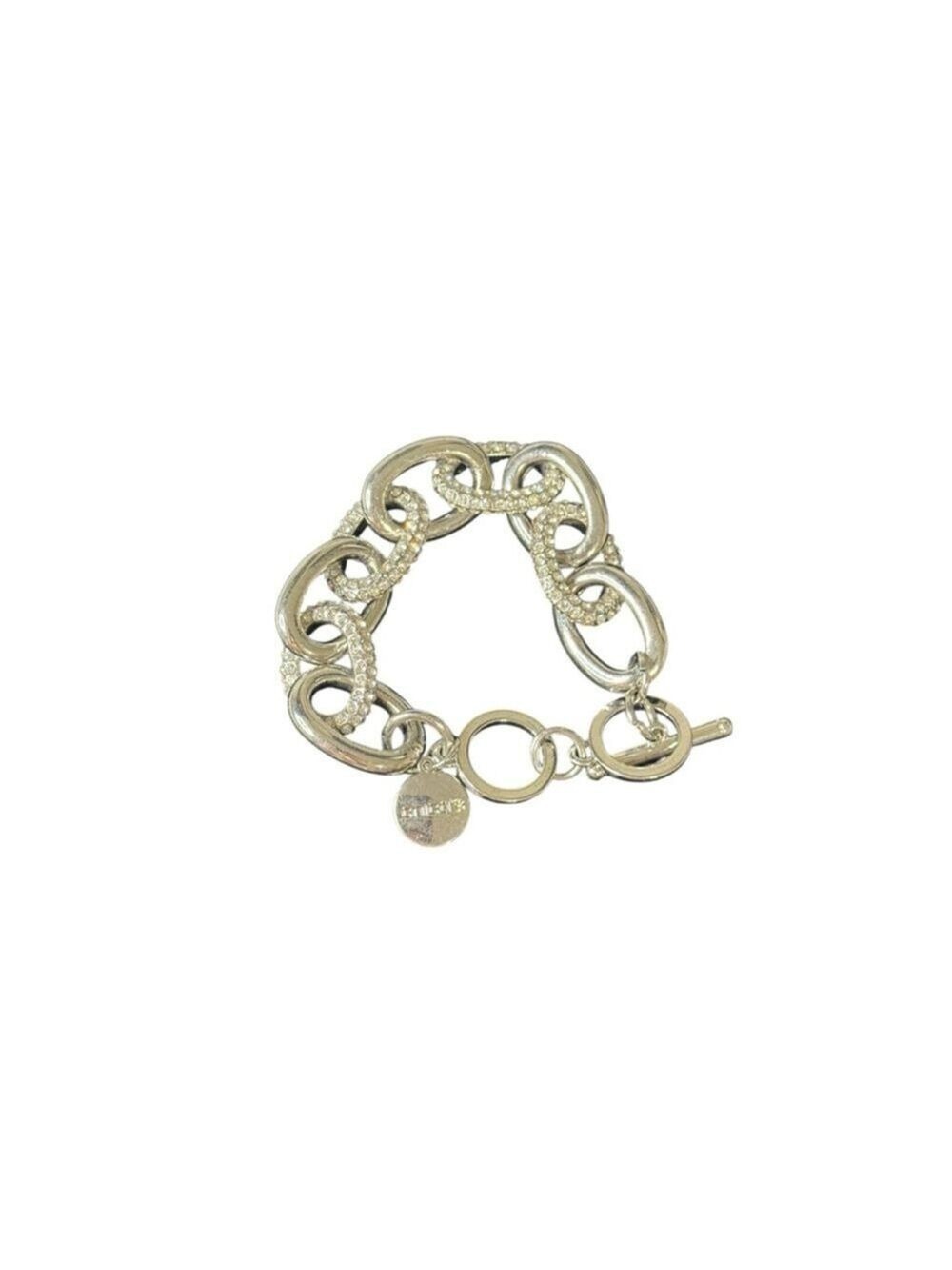 Women's Chico’s Silver & Clear Rhinestone Chain Bracelet One Size